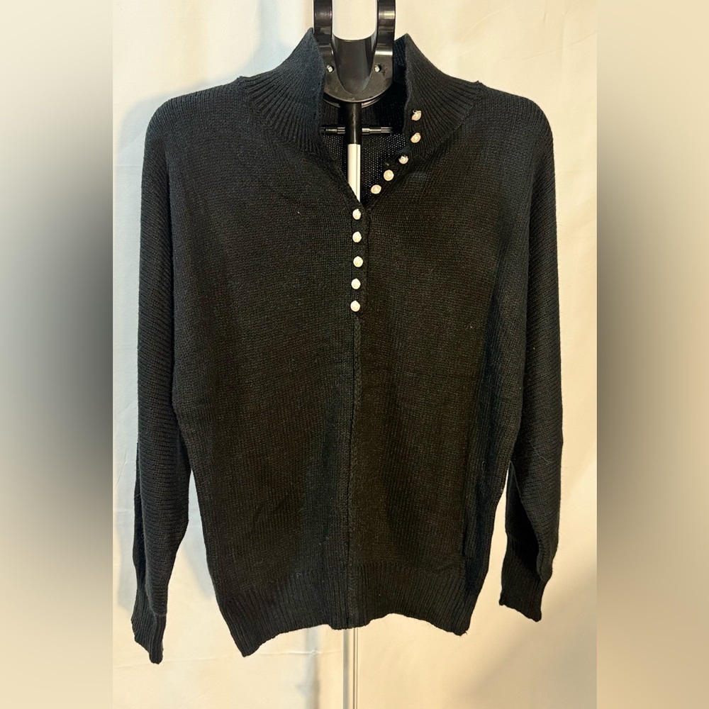 Womens Long Sleeve Polo Sweaters Knit Button Shirt